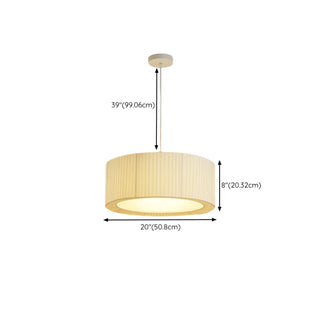 Modern Fabric Drum Pendant Light Chandelier Flexible Length #size