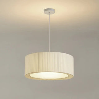 Modern Fabric Drum Pendant Light Chandelier Flexible Length Image - 8