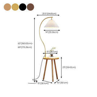Adjustable Cone Curved Gold Floor Lamp with Storage Zawala #size