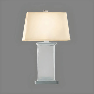 Simple White Fabric Rectangular Crystal Table Lamp Zawala Image - 4