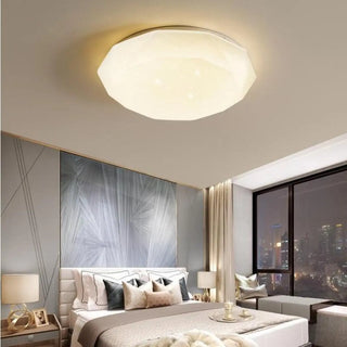 ZOWALA - Bedroom Dimmable Faceted Gemstone LED Flush Mount Light Image - 1