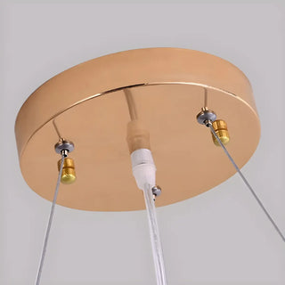 ZOWALA - White Glass Bubble Gold Circle Chandelier Image - 6