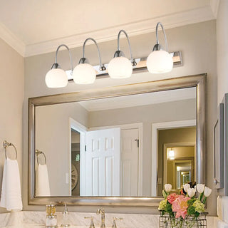 Stylish Flower 3-Light Sliver Bathroom Vanity Light Zawala Image - 1