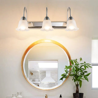 Stylish Flower 3-Light Sliver Bathroom Vanity Light Zawala Image - 2