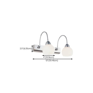 Stylish Flower 3-Light Sliver Bathroom Vanity Light Zawala #size