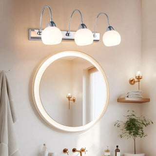 Stylish Flower 3-Light Sliver Bathroom Vanity Light Zawala Image - 3