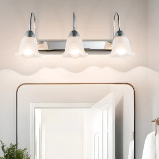 Stylish Flower 3-Light Sliver Bathroom Vanity Light Zawala Image - 4