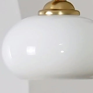 ZOWALA - White Glass Drum Adjustable 4-Light Island Light Image - 9