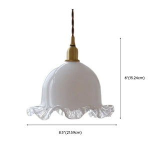 ZOWALA - Nordic Flower Glass Living Room White Pendant Light #size
