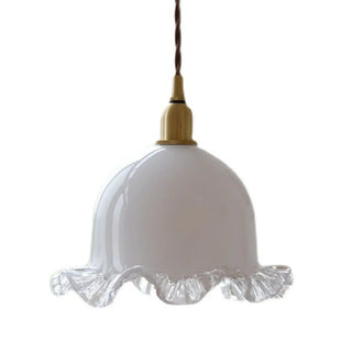 ZOWALA - Nordic Flower Glass Living Room White Pendant Light Image - 6