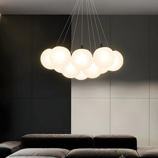 ZOWALA - White Glass Multi-Light Bubble Chandelier Image - 1
