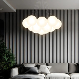 ZOWALA - White Glass Multi-Light Bubble Chandelier Image - 12