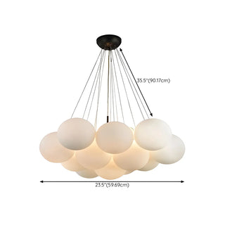 ZOWALA - White Glass Multi-Light Bubble Chandelier #size