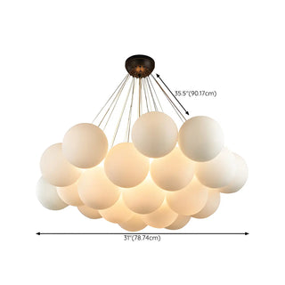 ZOWALA - White Glass Multi-Light Bubble Chandelier Image - 14