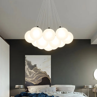 ZOWALA - White Glass Multi-Light Bubble Chandelier Image - 2