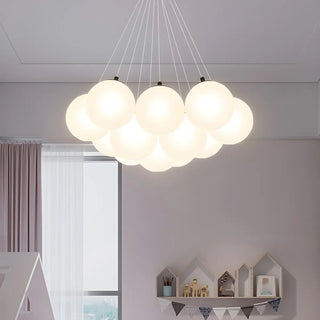 ZOWALA - White Glass Multi-Light Bubble Chandelier Image - 5