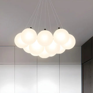 ZOWALA - White Glass Multi-Light Bubble Chandelier Image - 6