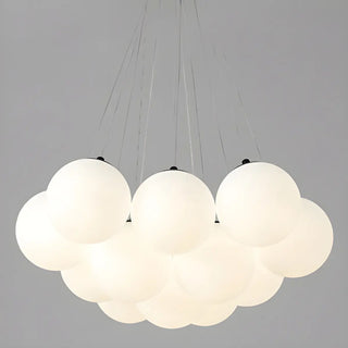 ZOWALA - White Glass Multi-Light Bubble Chandelier Image - 8