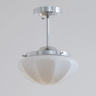 ZOWALA - White Glass Mushroom Semi-Flush Mount Light Image - 12