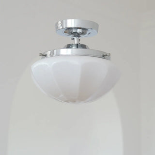 ZOWALA - White Glass Mushroom Semi-Flush Mount Light Image - 13