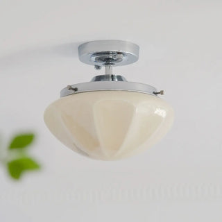 ZOWALA - White Glass Mushroom Semi-Flush Mount Light Image - 14