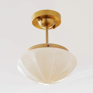 ZOWALA - White Glass Mushroom Semi-Flush Mount Light Image - 15