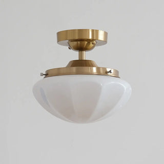 ZOWALA - White Glass Mushroom Semi-Flush Mount Light Image - 17