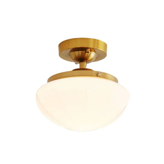 ZOWALA - White Glass Mushroom Semi-Flush Mount Light Image - 18