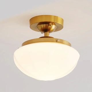 ZOWALA - White Glass Mushroom Semi-Flush Mount Light Image - 19