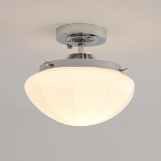 ZOWALA - White Glass Mushroom Semi-Flush Mount Light Image - 20