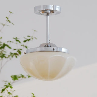 ZOWALA - White Glass Mushroom Semi-Flush Mount Light Image - 21