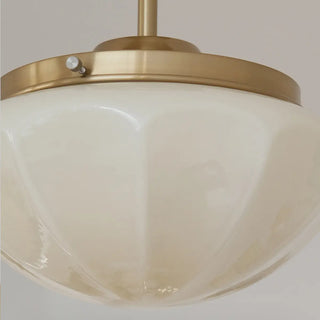 ZOWALA - White Glass Mushroom Semi-Flush Mount Light Image - 8