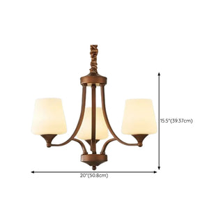 ZOWALA - Goblet Glass Coppery Adjustable Living Room Chandelier Image - 14