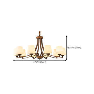 ZOWALA - Goblet Glass Coppery Adjustable Living Room Chandelier Image - 16