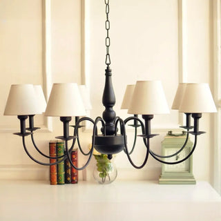 ZOWALA - Goblet Glass Coppery Adjustable Living Room Chandelier Image - 2