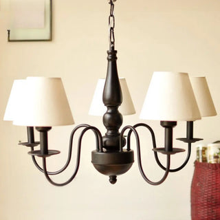 ZOWALA - Goblet Glass Coppery Adjustable Living Room Chandelier Image - 3