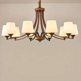 ZOWALA - Goblet Glass Coppery Adjustable Living Room Chandelier Image - 9