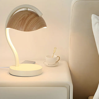 ZOWALA - White Minimalist Modern Dome Lampshade Arc Table Lamp Image - 1
