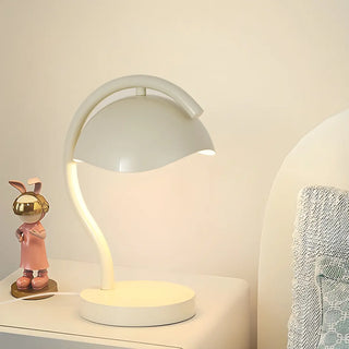ZOWALA - White Minimalist Modern Dome Lampshade Arc Table Lamp Image - 2