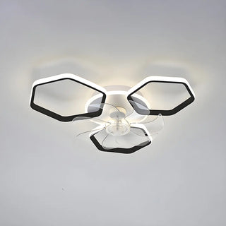ZOWALA - White Modern Multi-Ring Ceiling Fan with Light Image - 10