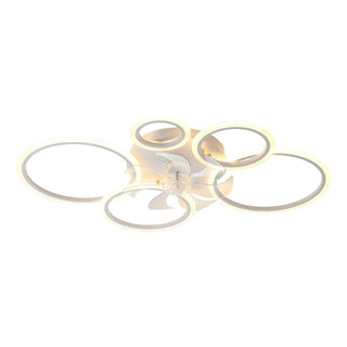ZOWALA - White Modern Multi-Ring Ceiling Fan with Light Image - 12
