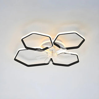 ZOWALA - White Modern Multi-Ring Ceiling Fan with Light Image - 13
