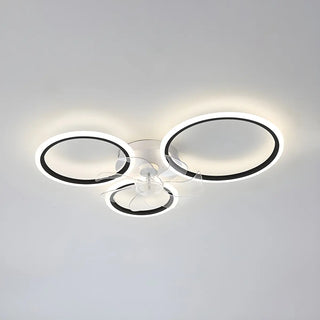 ZOWALA - White Modern Multi-Ring Ceiling Fan with Light Image - 15