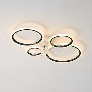 ZOWALA - White Modern Multi-Ring Ceiling Fan with Light Image - 16