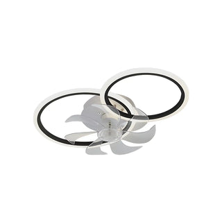 ZOWALA - White Modern Multi-Ring Ceiling Fan with Light Image - 17