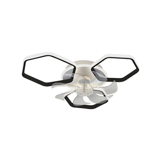 ZOWALA - White Modern Multi-Ring Ceiling Fan with Light Image - 18