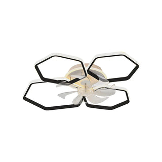 ZOWALA - White Modern Multi-Ring Ceiling Fan with Light Image - 20