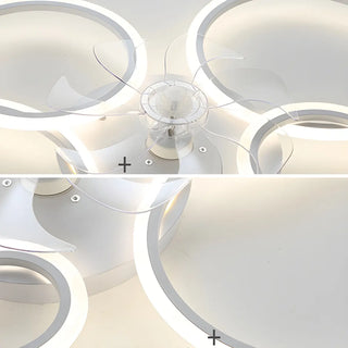 ZOWALA - White Modern Multi-Ring Ceiling Fan with Light Image - 22