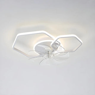 ZOWALA - White Modern Multi-Ring Ceiling Fan with Light Image - 24
