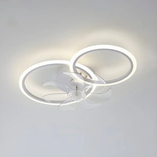 ZOWALA - White Modern Multi-Ring Ceiling Fan with Light Image - 26
